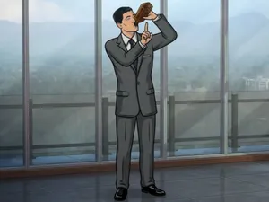 Sterling Archer drinking