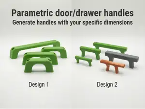 Parametric cabinet door and drawer handles