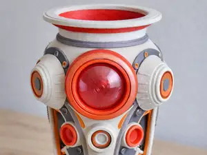 Futuristic cyberpunk sci-fi vase