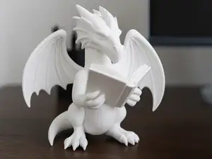 Wise Dragon Reading a Book