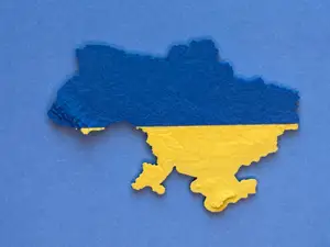 Ukraine topography flag model Україна