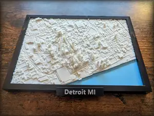 Detroit Michigan 3D Miniature