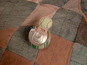 Softball/Baseball keychain drink tab opener