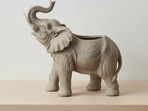 Macetero elefante marfil