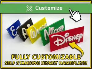 Disney Font Self Standing Customizable Name Plate