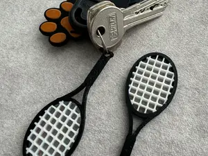 Tennis racket keychain - dual color