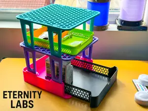 Hex Grid Stacking Shelves and Drawer