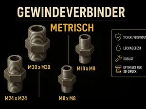 Rohr Verbinder Metrisches Gewinde M8 bis M30