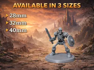 Skeleton warrior with shield - DND miniature