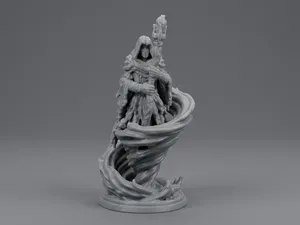 Hooded Vortex Mage – Tabletop RPG Miniature