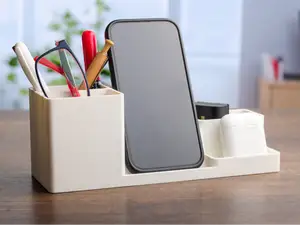 Table organizer with phone stand.