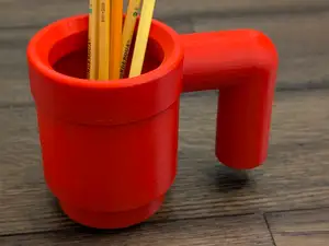 life-size brick style cup pencil holder koozie