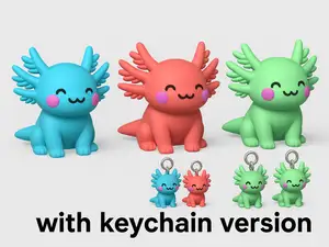 Cute Axolotl Pals (Pre Colored & Keychain Version)