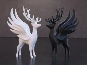 Winged Winter Deer Decor