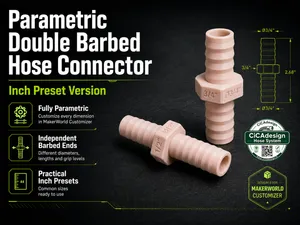 Parametric Auto-Labeled INCH Hose Adapter