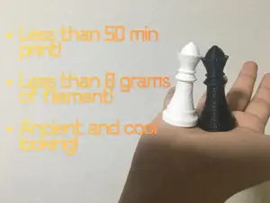 Ancient Chess Queen, Less than 8 gram of filament!