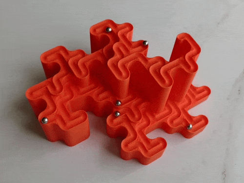 Twin Dragon Fractal Marble Run (Davis–Knuth Curve)