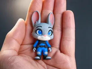 Mini Flexi Cute Bunny Police Hero