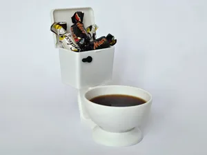 Toilet mug with secret snack department