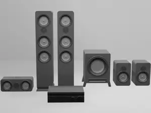 Miniature surround set with speakers and reciever