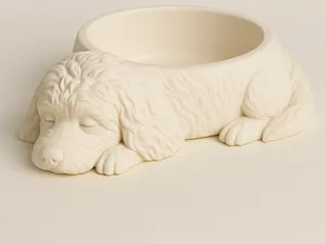 Cockapoo dog bowl - Sleeping Puppy Bowl