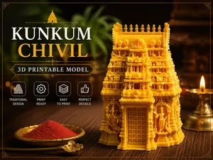 Divine Gopuram: Temple Storage Box (kunkum chivil)