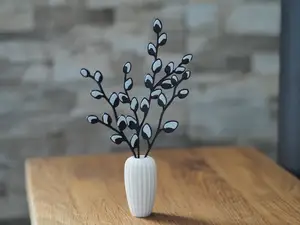 Spring willow twigs with vase