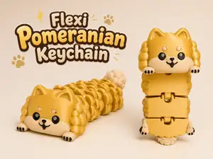 Flexi Pomeranian Keychain