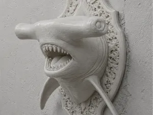 Hammerhead Shark Head Mount Detailed Wall Trophy 