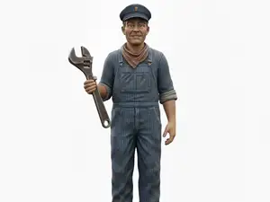 Train driver with a wrench
