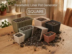 Parametric Liner Pot Generator Square Editon