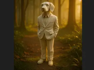 Gentleman Hund Dackel mit Anzug