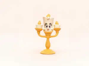 烛台人-美女与野兽茶壶杯子可爱摆件女童涂色过家家玩具