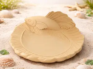 Fischblatt Ablageschale mit Relief-Fisch