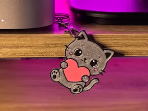 Portachiavi gatto con il cuore