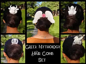Greek Mythology Hair Combs and Pins - 5 Piece SET