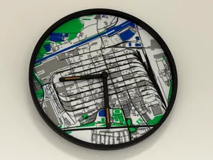 Wall clock with map & Bonus: Dial Schalke04