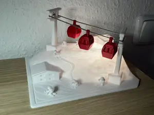 Bergmodell mit Seilbahn