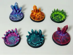 6x Crystal Miniature Bases | 28mm and 32mm