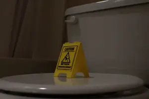 Joke Toilet Wet Floor Sign