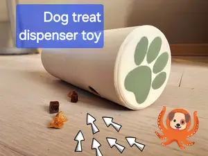 Dog treat rolling dispenser
