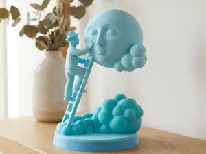Moon Caretaker Sculpture – Dreamy Surreal Art