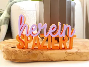 Deko Schriftzug 3d herein spaziert moderne Deko