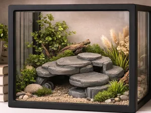 Layered Stone Burrow Hide – Low-Profile Rock Cave