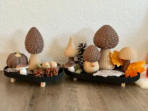 Deko Tablett 2er Set 24.5 cm & 30 cm stehend Boho 
