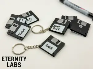 Mini 3 1/2 Floppy Disk Keychain - NFC Memories
