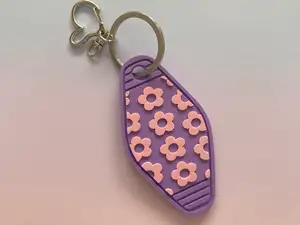 Keychain Retro Motel Flowers