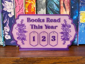 Books Read This Year Floral Counter Number Tracker