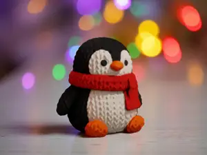 Knitted Christmas Penguin