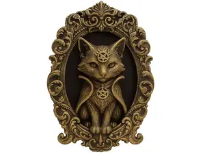 Gothic Cat im Vintage Barock Bilderrahmen